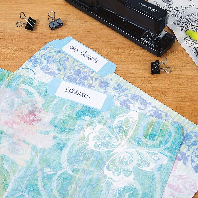 Current Floral Fun File Folders Value Pack - Bulk Set of 24, 6 Pretty Decorative Designs, 1/3 Cut Tabs, Heavy-Duty Paper Stock, Office Supplies for Home & Work, 9-Â½â€ x 11-Â¾â€ Letter Size - Image 5